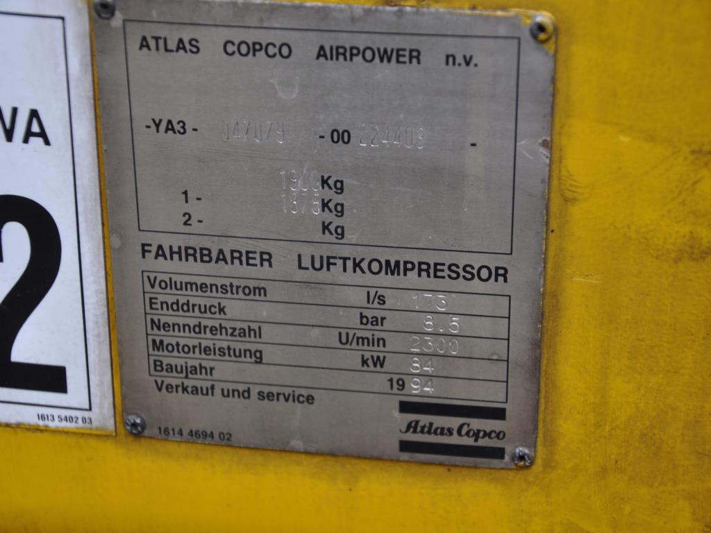 Used Atlas Copco XAS 175 Compressor/trailer working machine (ex HH 