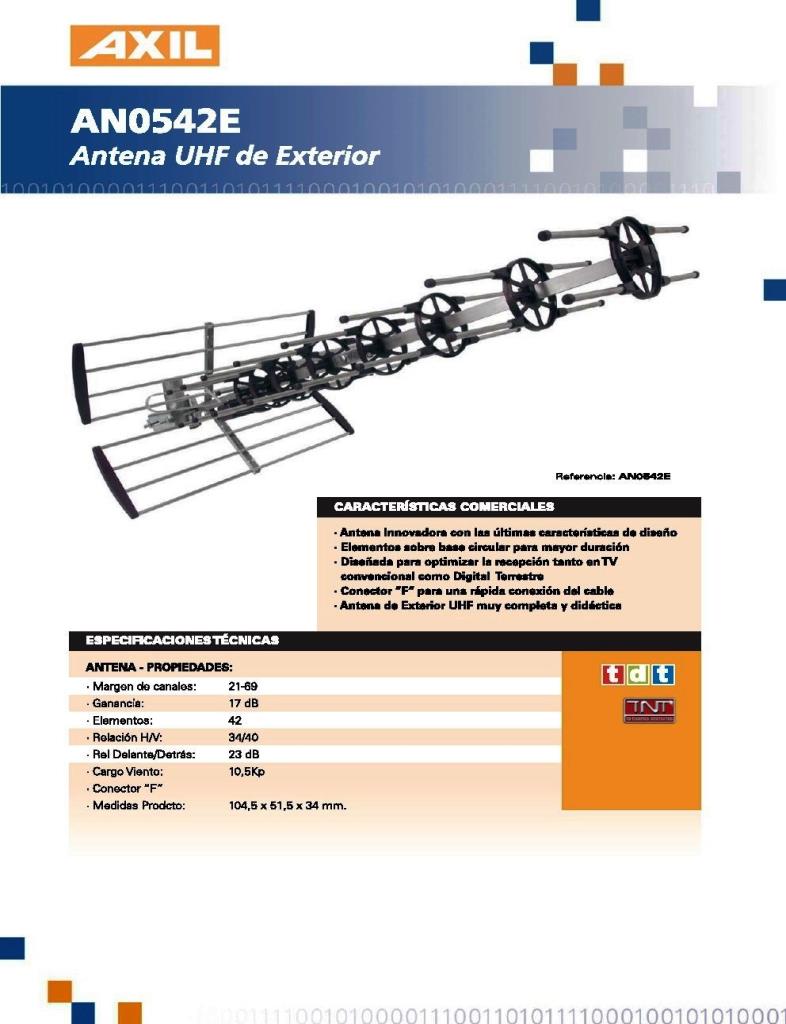 ANTENA TDT EXTERIOR UHF 23 ELEMENTOS 30DB