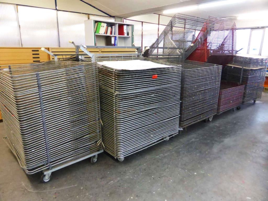 Used 9 Mobile screen printing storage racks for Sale (Auction Premium) | NetBid Industrial Auctions