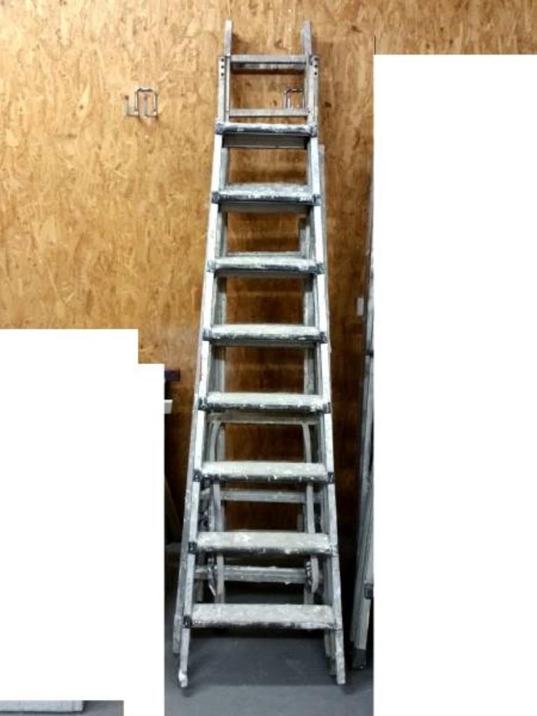 Used Item Aluminum folding/angle ladders for Sale (Auction Premium) | NetBid Industrial Auctions