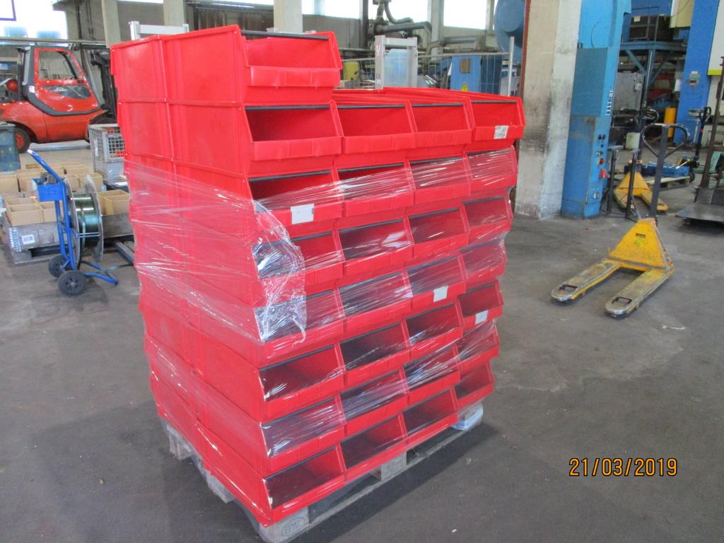 Used lot of plastic storage bins (red) for Sale (Auction Premium) | NetBid Industrial Auctions