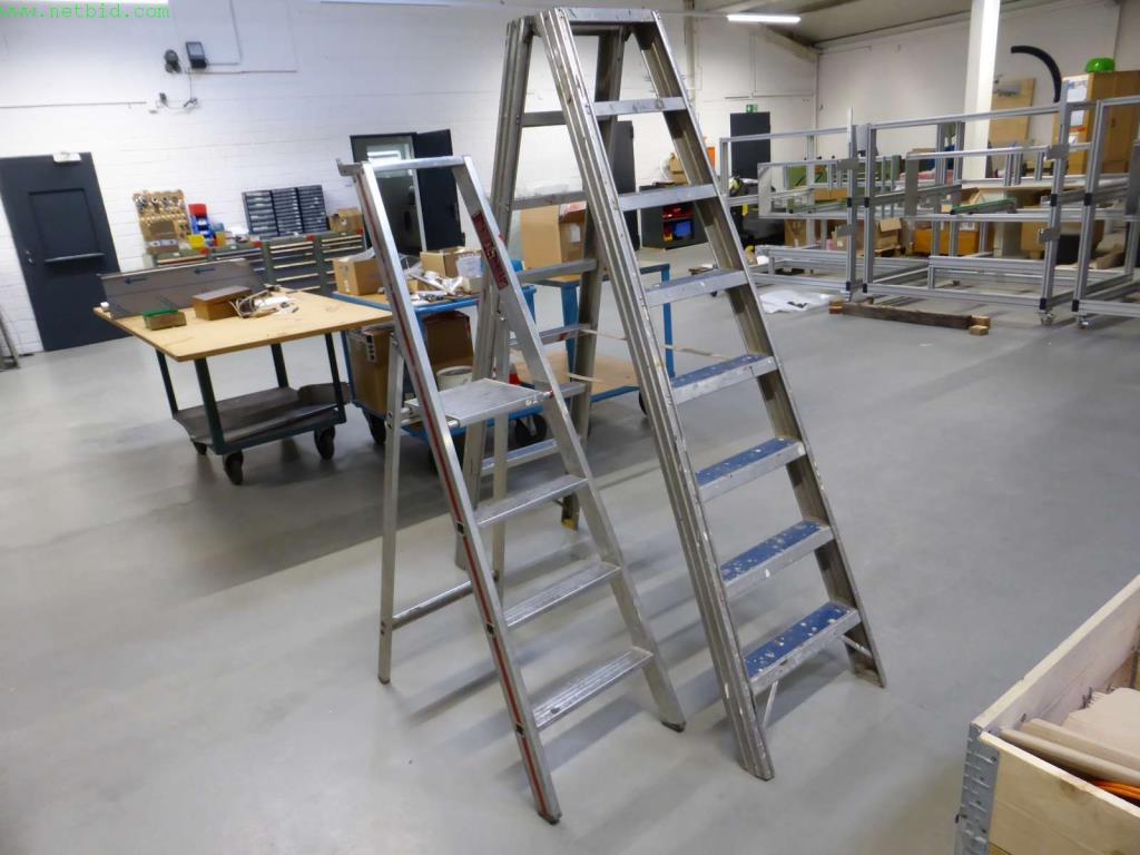 Used 2 Aluminum folding ladders for Sale (Auction Premium) | NetBid Industrial Auctions