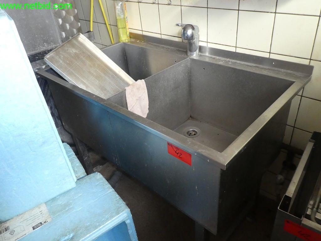 Used Stainless steel double sink unit for Sale (Auction Premium) | NetBid Industrial Auctions