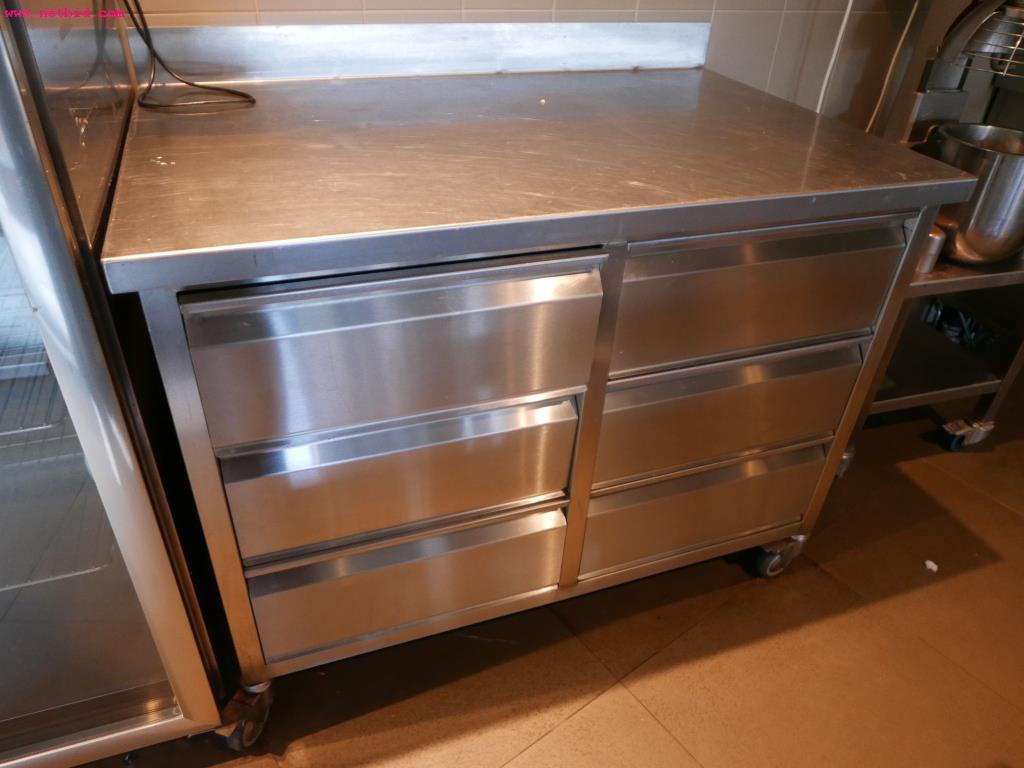 Used Stainless steel cooling table with 6 drawers for Sale (Auction Premium) | NetBid Industrial Auctions