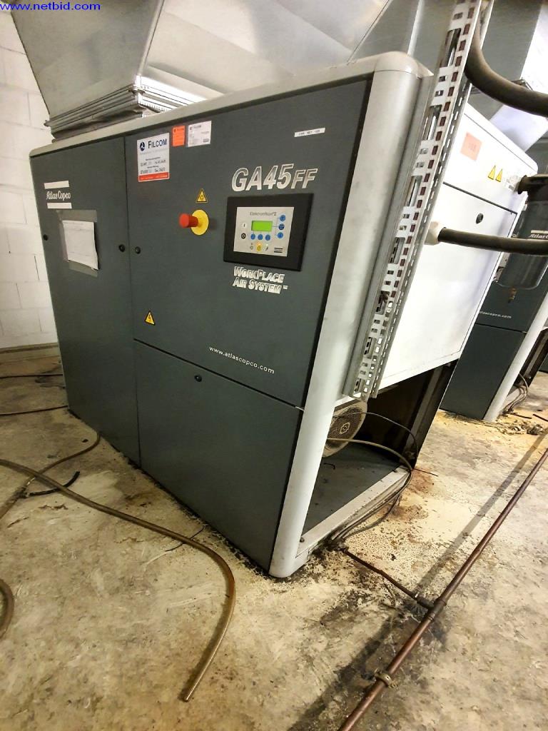 Used Atlas Copco GA 45 FF Screw Compressor for Sale (Online Auction) | NetBid Industrial Auctions