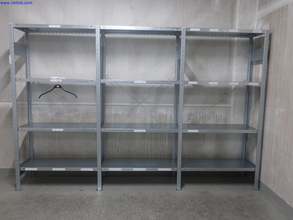 Used 10 lfm. Steel plug-in shelving for Sale (Auction Premium) | NetBid Industrial Auctions