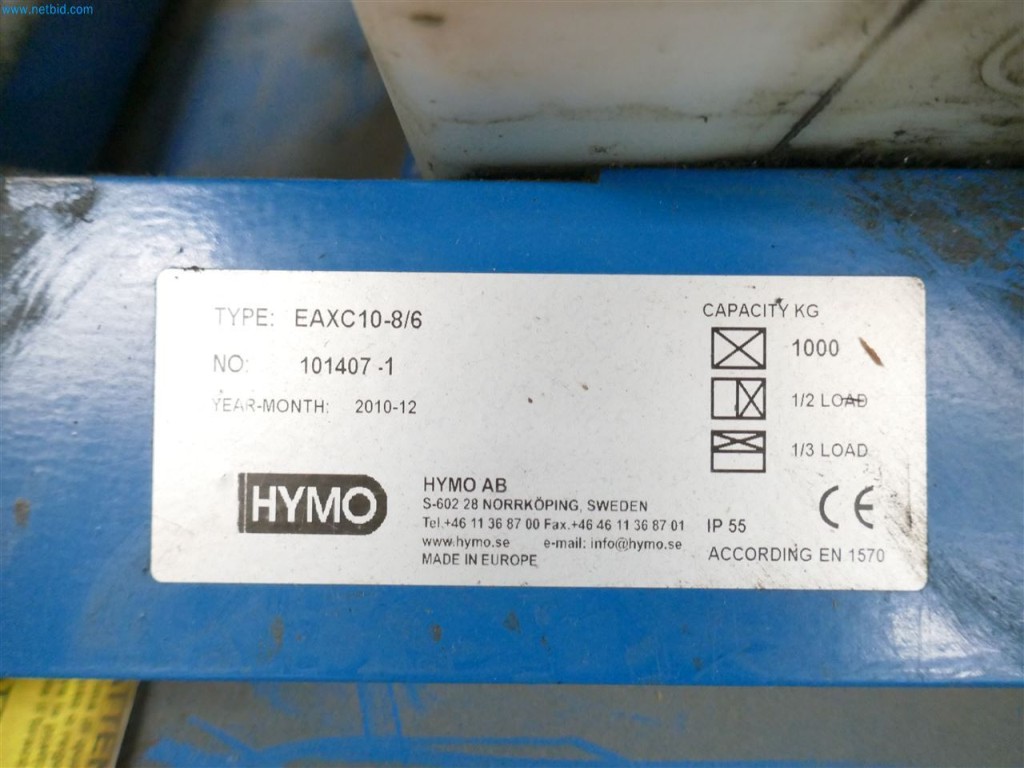 Used HYMO EAX10-8/6 Scissor lift table for Sale (Auction Premium) | NetBid Industrial Auctions