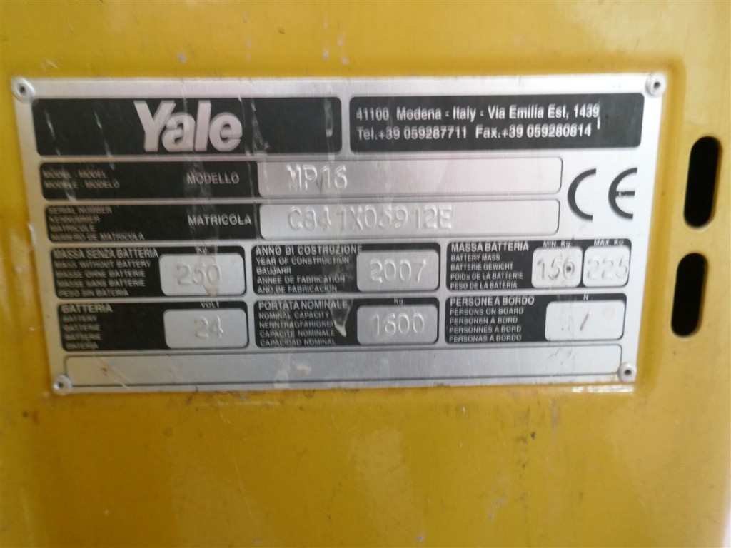 Yale MP 16 Elektro-Niederflurhubwagen