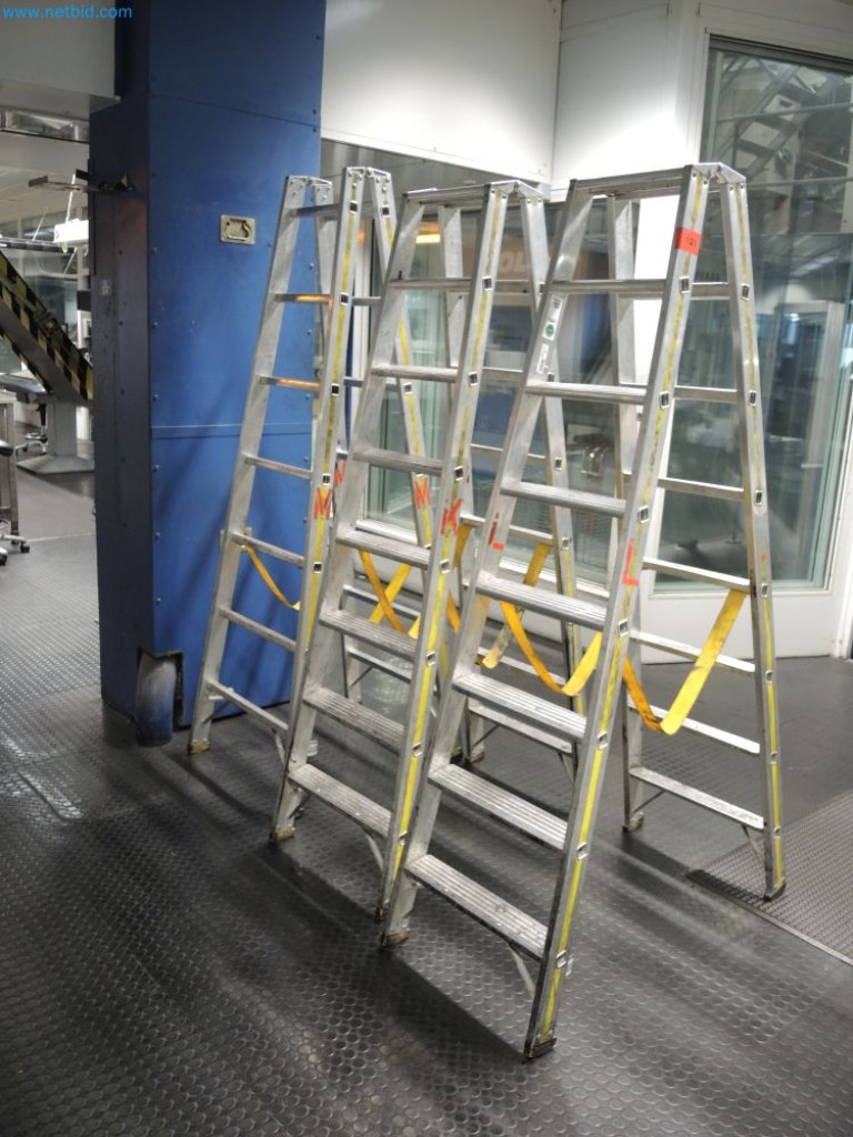 Used 3 Aluminum folding ladders for Sale (Auction Premium) | NetBid Industrial Auctions